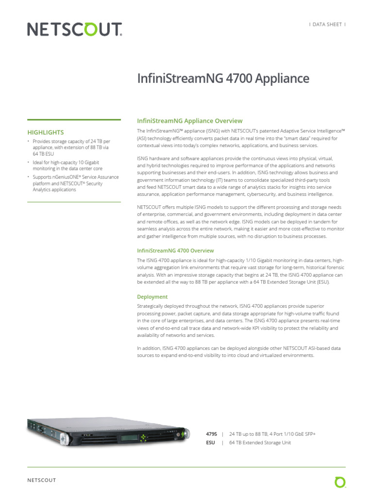 InfiniStreamNG 4700 Appliance Overview | PDF | Solid State Drive ...