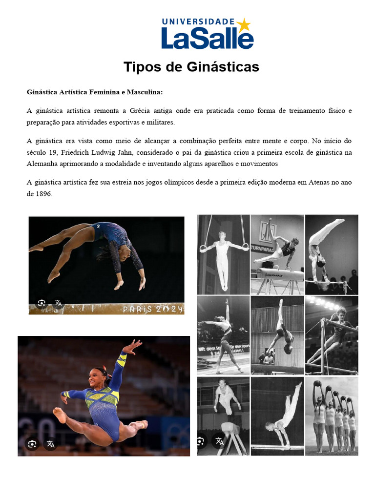 Tipos de Ginástica: Artística, Rítmica e Trampolim | PDF | Ginástica ...