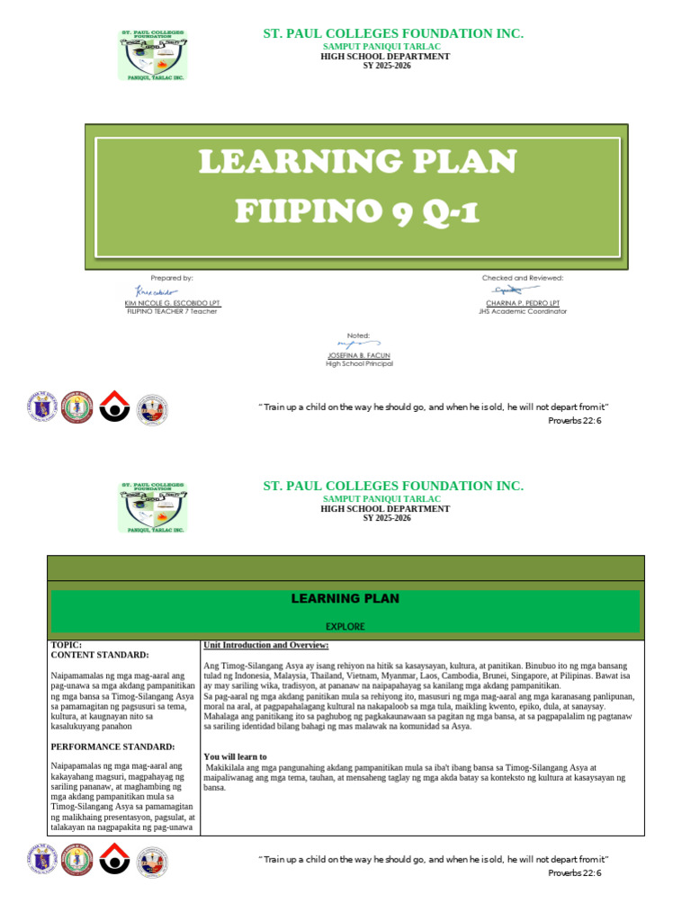 Filipino 9-Lp Quarter 1 | PDF