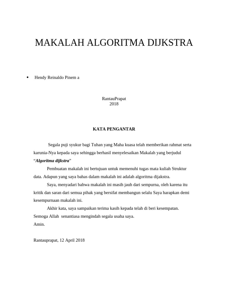 Algoritma Dijkstra untuk Lintasan Terpendek | PDF