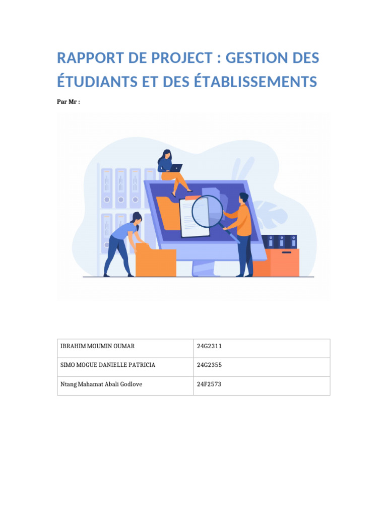 Gestion des Étudiants en C : Rapport Projet | PDF | C (Langage de ...