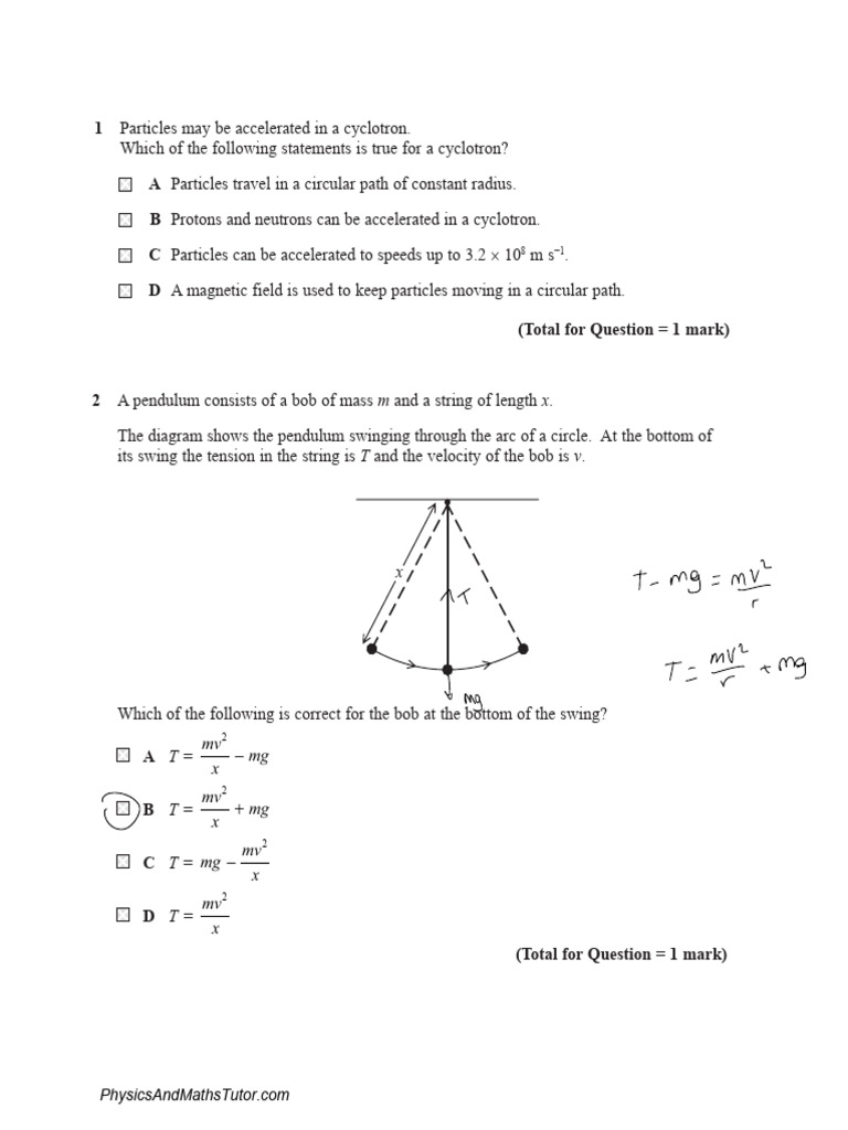 Circular Motion (Multiple Choice) | PDF | Acceleration | Velocity