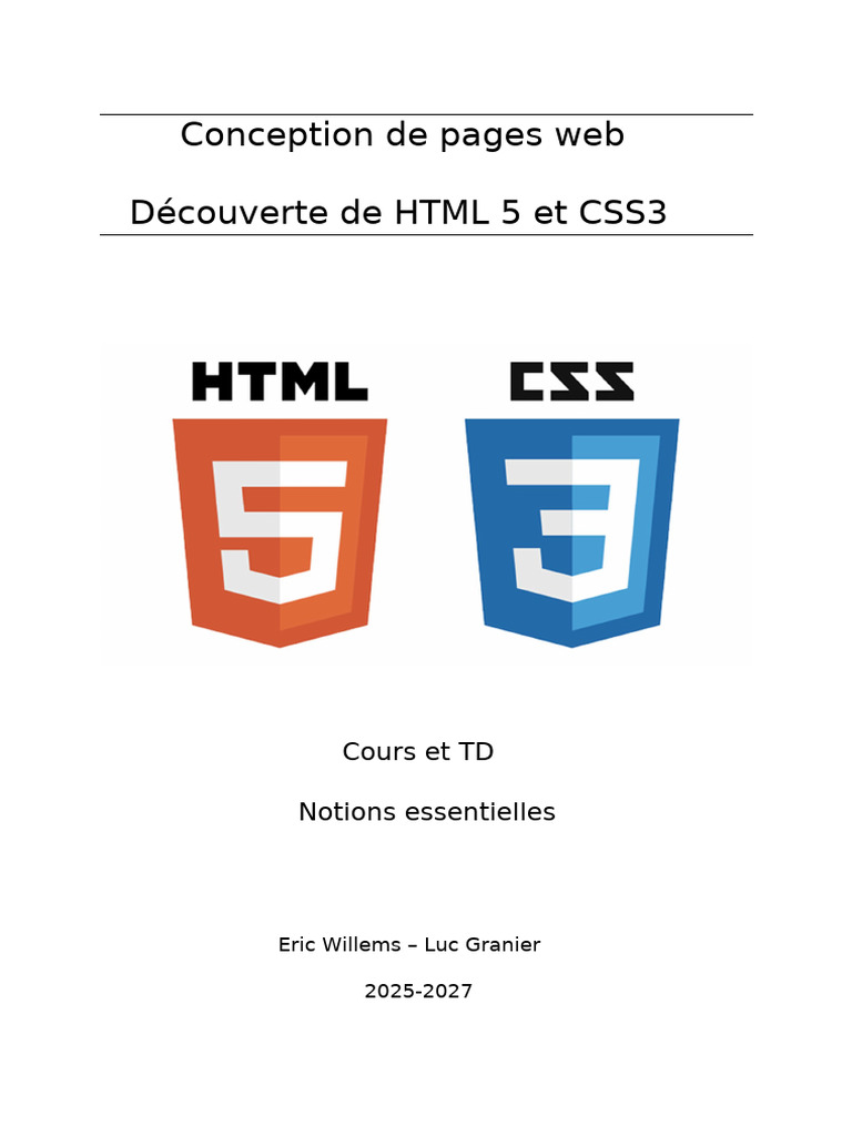 Introduction à HTML5 et CSS3 | PDF | Langage de balisage | Html