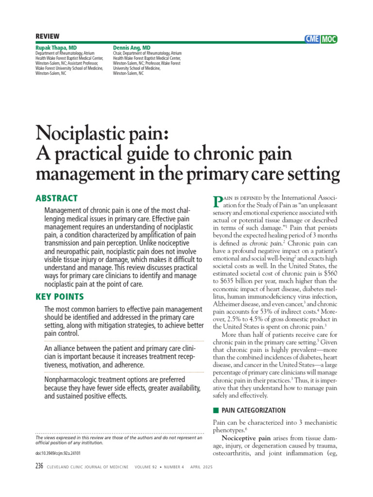 Nociplastic Pain Management Guide | PDF | Pain | Fibromyalgia