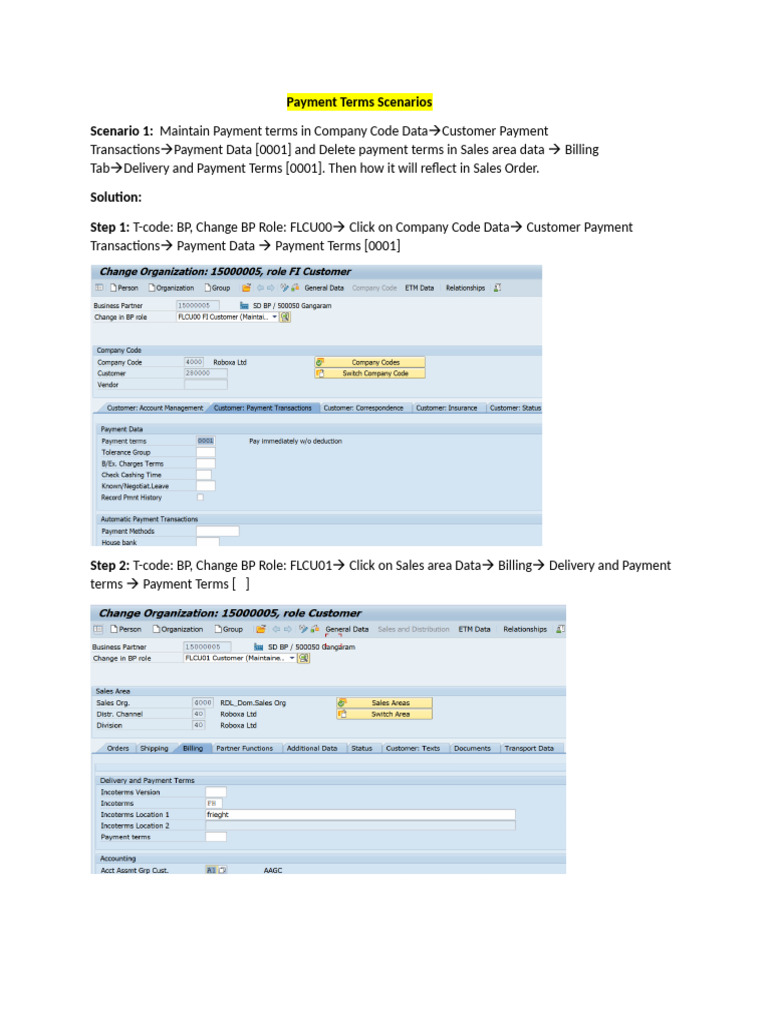 Payment Terms in SAP Sales Orders | PDF