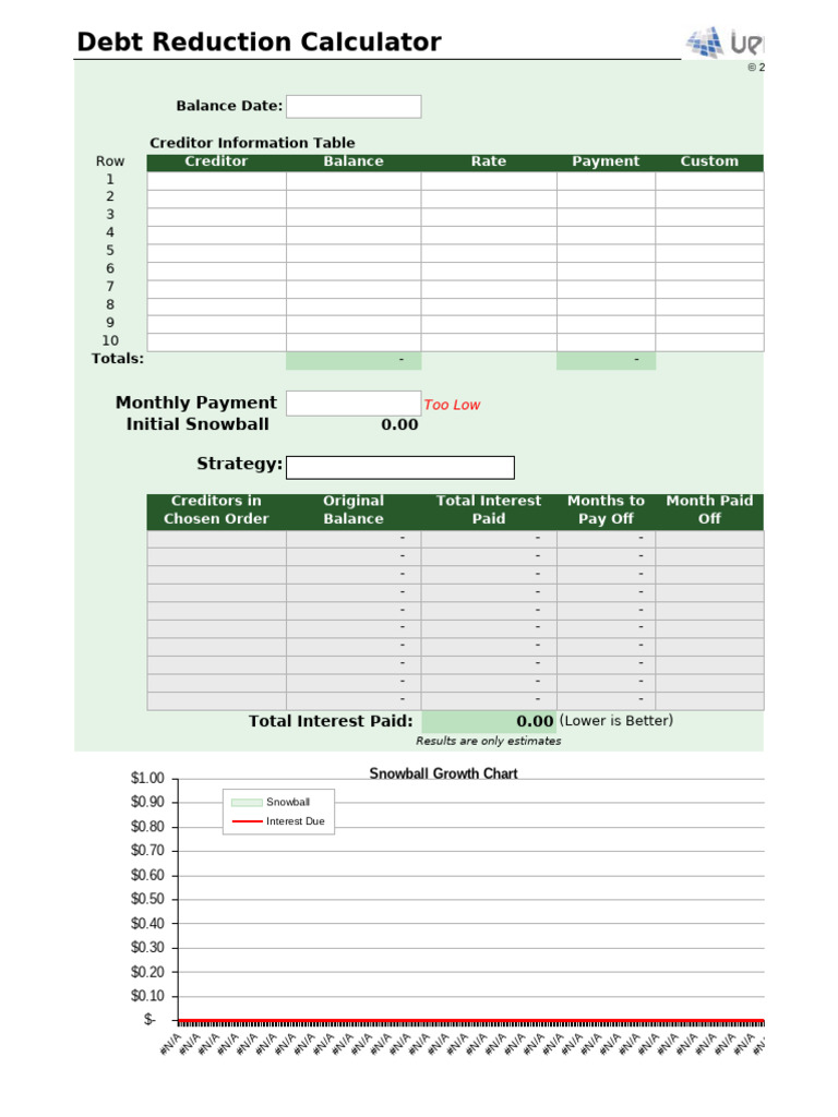 Debt Reduction Spreadsheet | PDF
