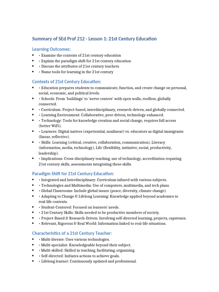 21st Century Education Overview | PDF | Learning | Multimedia