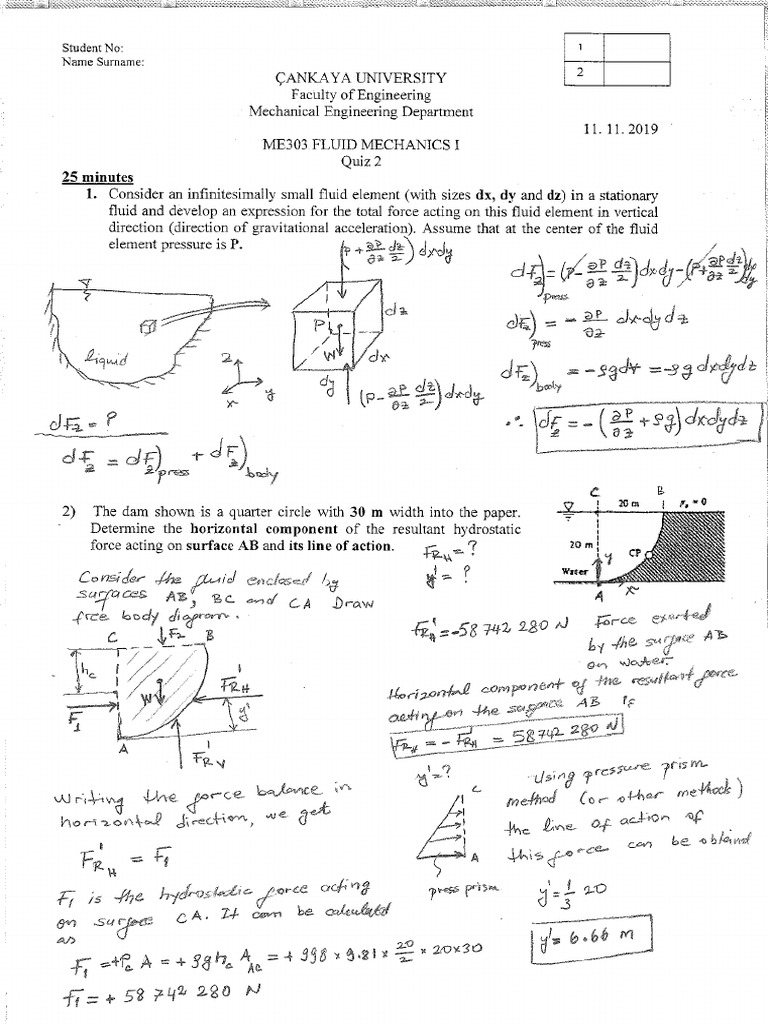 ME303 Quiz 2 Solution (2019) | PDF