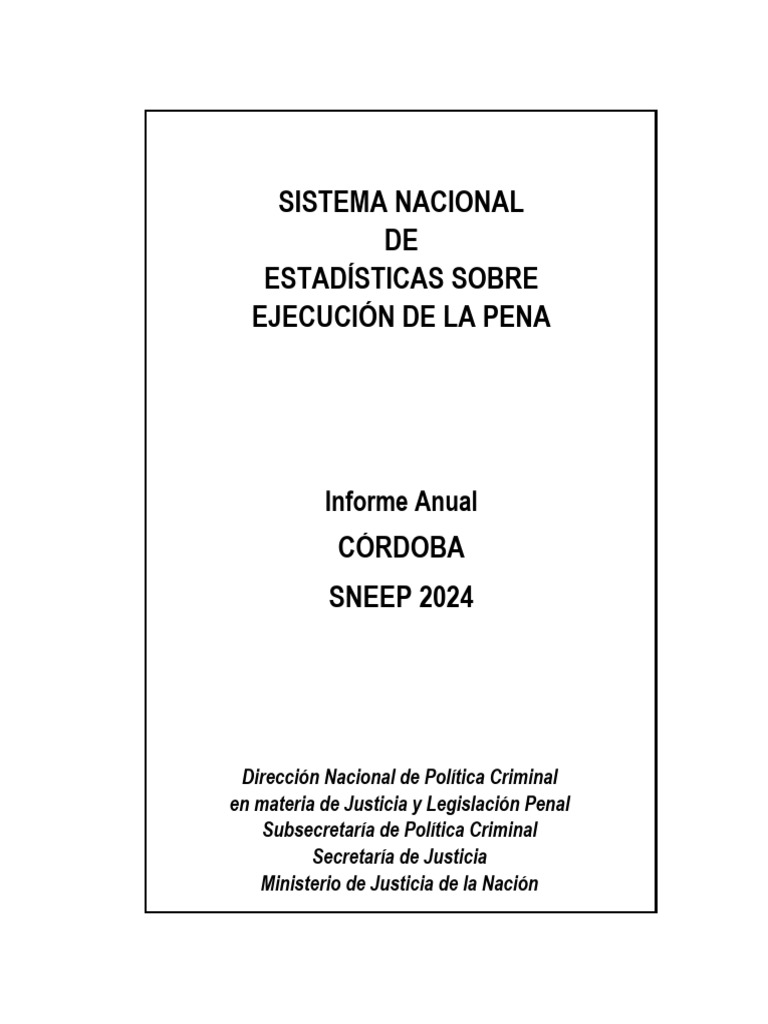 Informe SNEEP 2024: Estadísticas Penitenciarias | PDF | Enfermedades y ...
