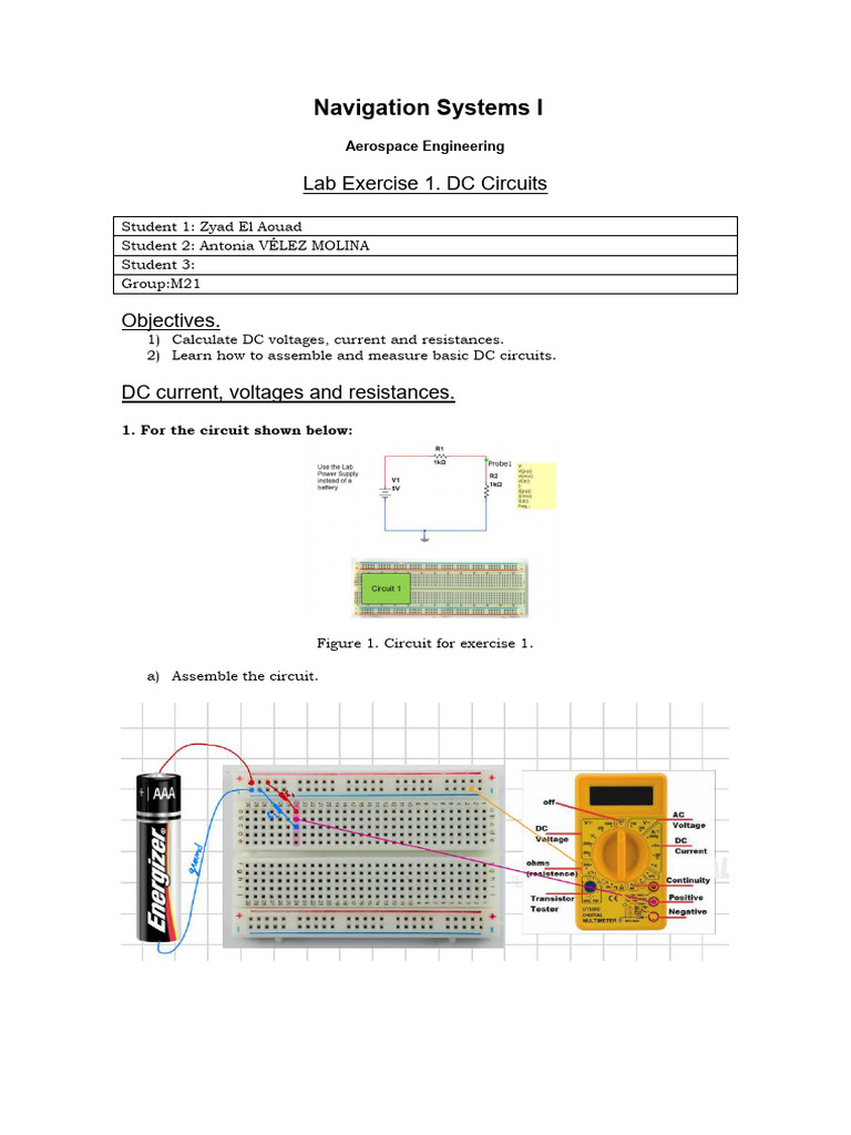 DC Circuit Lab Exercise Guide | PDF | Electrical Network | Voltage