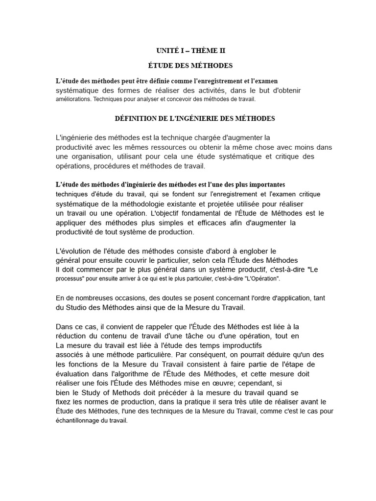 Ingénierie des Méthodes et Productivité | PDF | Usine | Stockage de l ...