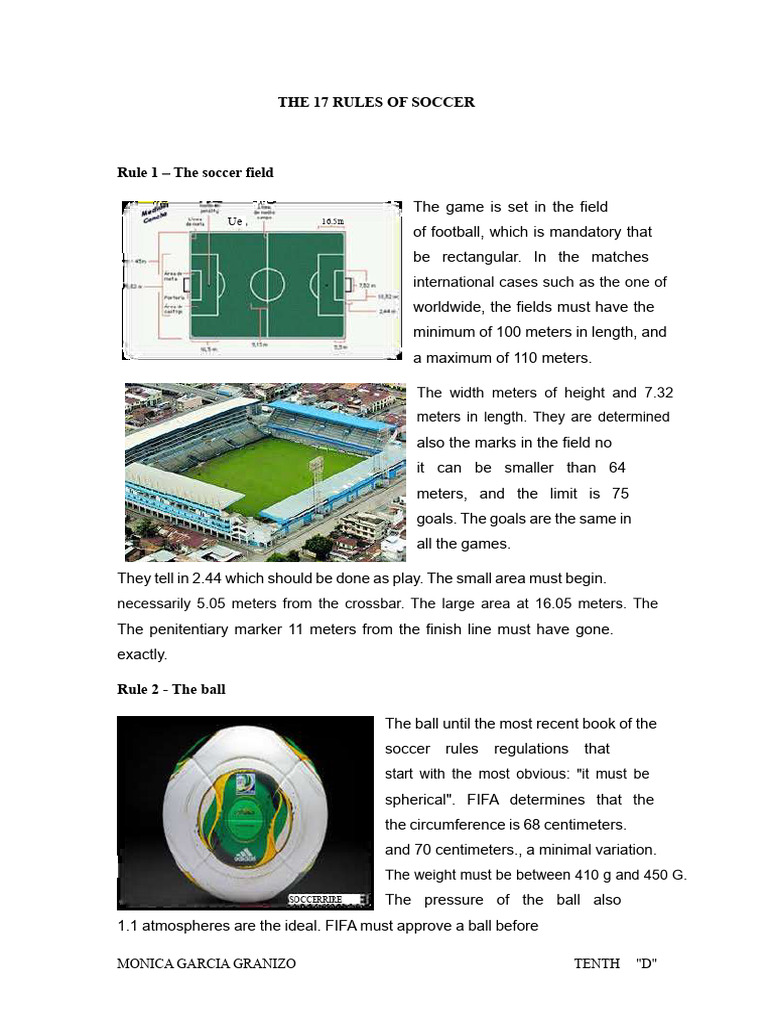 The 17 Rules of Soccer Explained | PDF | Association Football | Sports ...