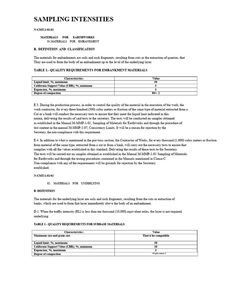 292836997-SAMPLING INTENSITY-SCT-n-1 | PDF | Road Surface | Sand