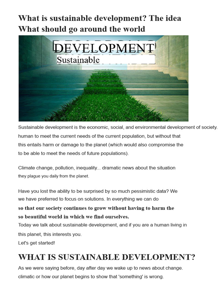 Understanding Sustainable Development | PDF | Sustainability ...
