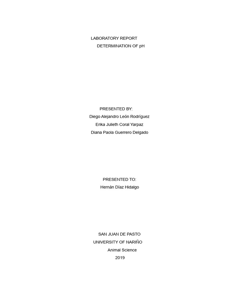 pH Determination Laboratory Report | PDF | Ph | Acid