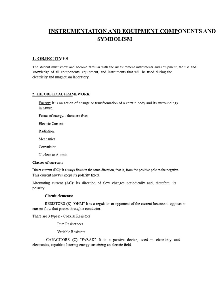 Electricity Lab Instruments Overview | PDF | Inductor | Voltage