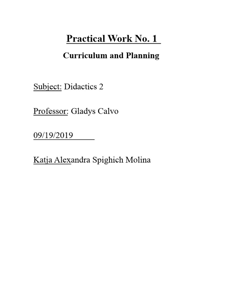 Practical Work Didactics 2 (Curriculum and Planning) | PDF | Knowledge ...