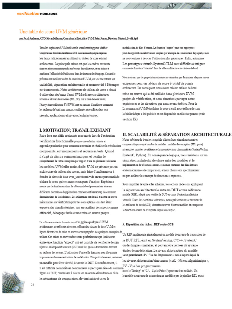 Amélioration du Scoreboard UVM | PDF | XML | Bug (informatique)