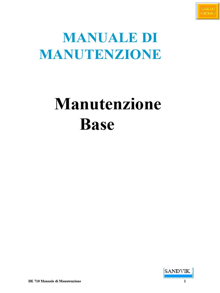Manuale Di Manutenzione - De-710 | PDF