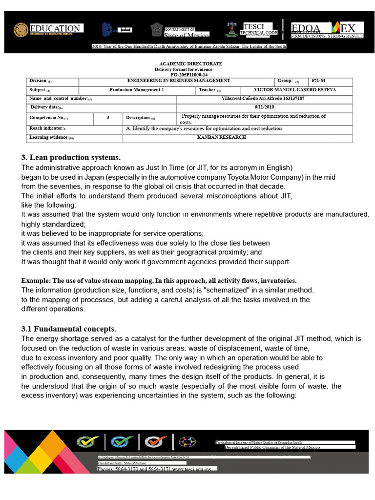 Lean Production and JIT Optimization | PDF | Lean Manufacturing | Inventory