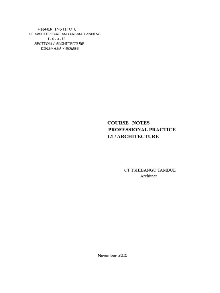 L1 Professional Practice Course | PDF | Masonry | Concrete