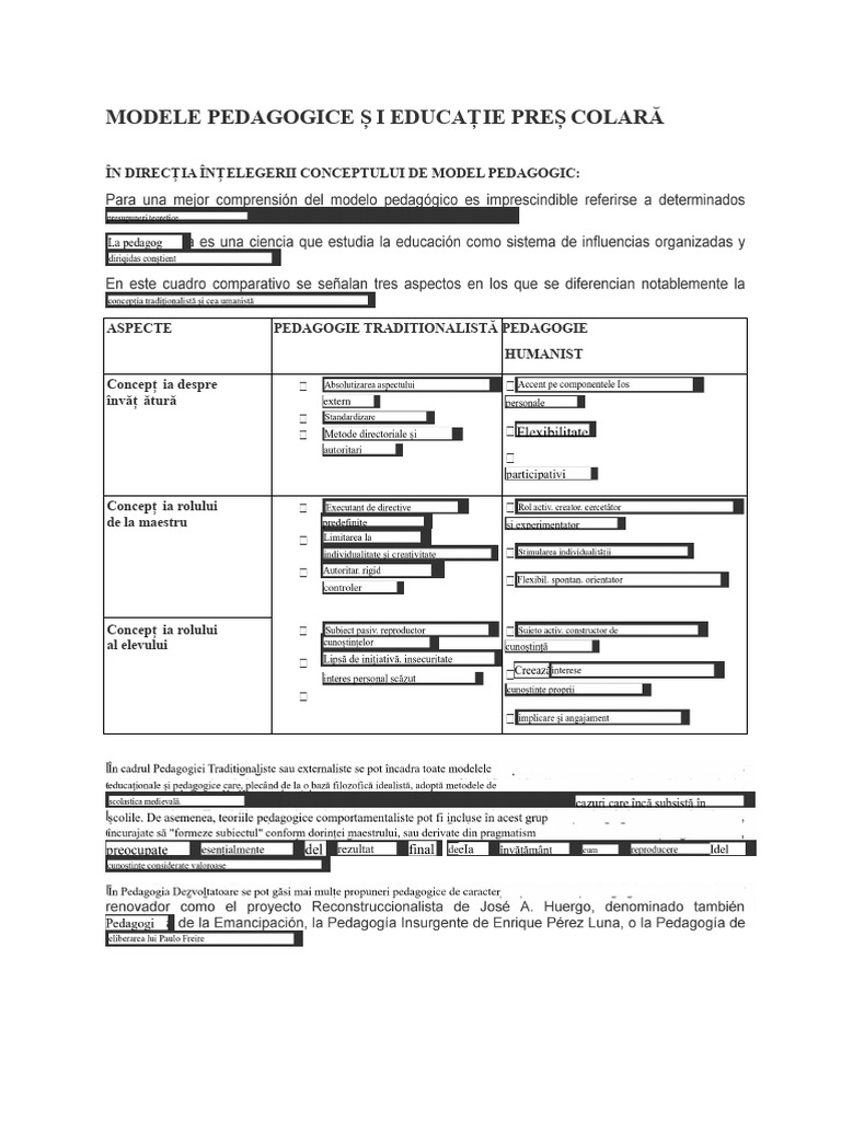 Modul de Modele Și Abordări Didactice În Educația Preșcolară-Convertit ...