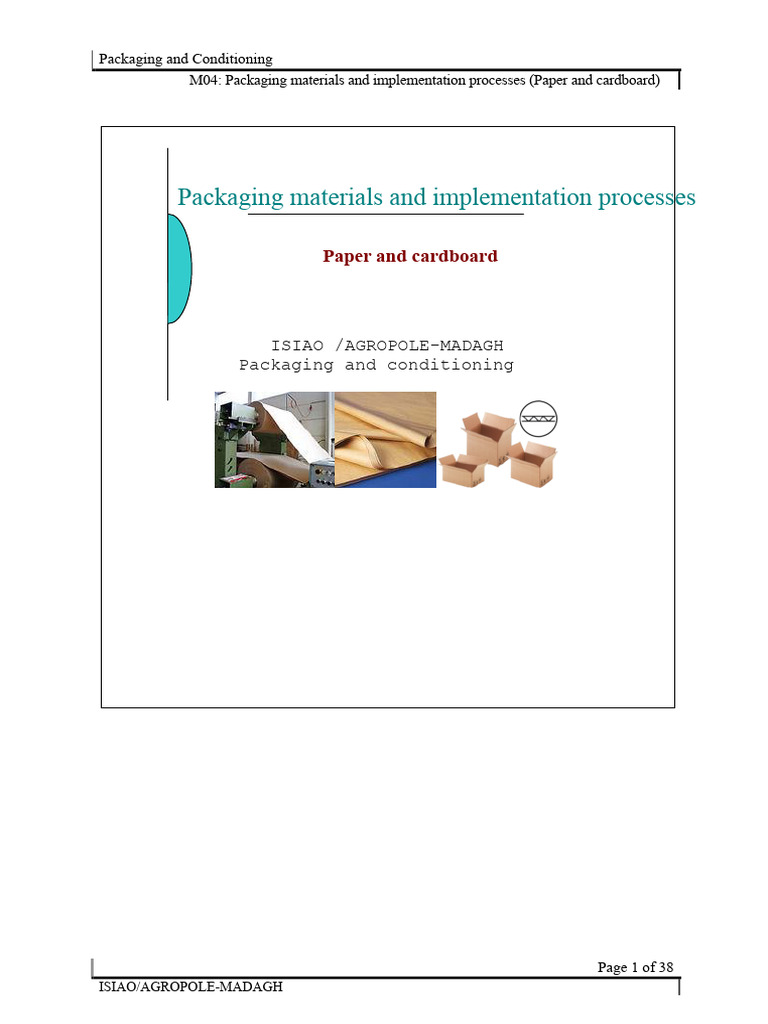 Paper and Cardboard Packaging Guide | PDF | Pulp (Paper) | Paper