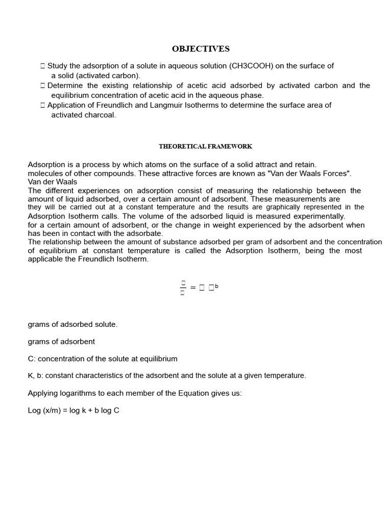 Report No. 3 Activated Carbon Adsorption | PDF | Adsorption | Chemical ...
