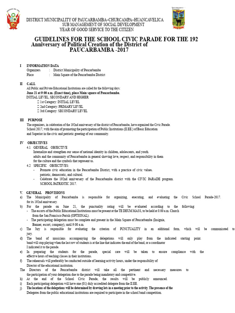 Rules for the Parade | PDF | Flag