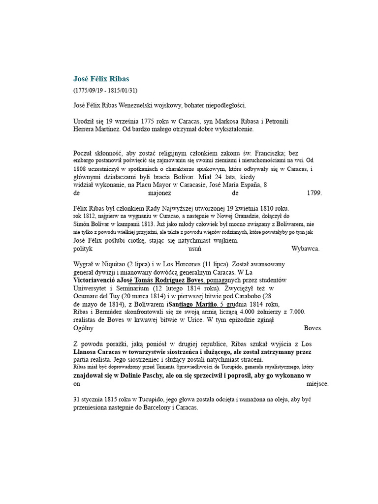 Biografia Jose Felix Rivas. | PDF