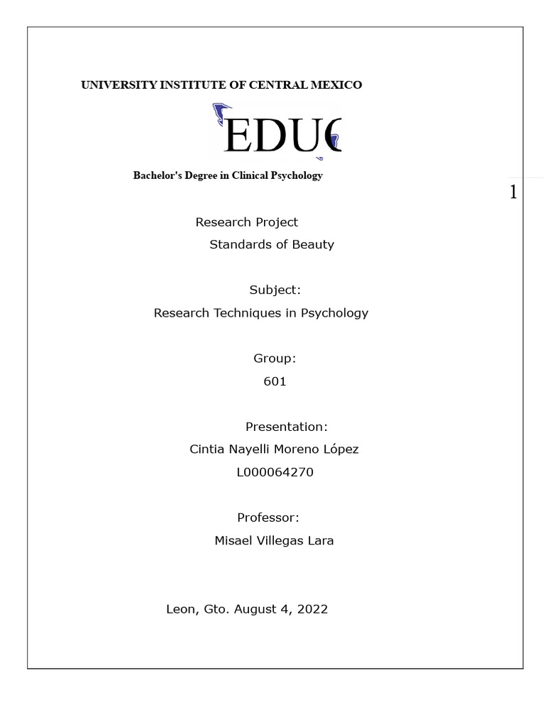 Beauty Standards in Adolescents | PDF | Self Esteem | Perfectionism ...