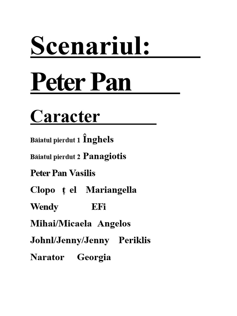Script Peter Pan | PDF