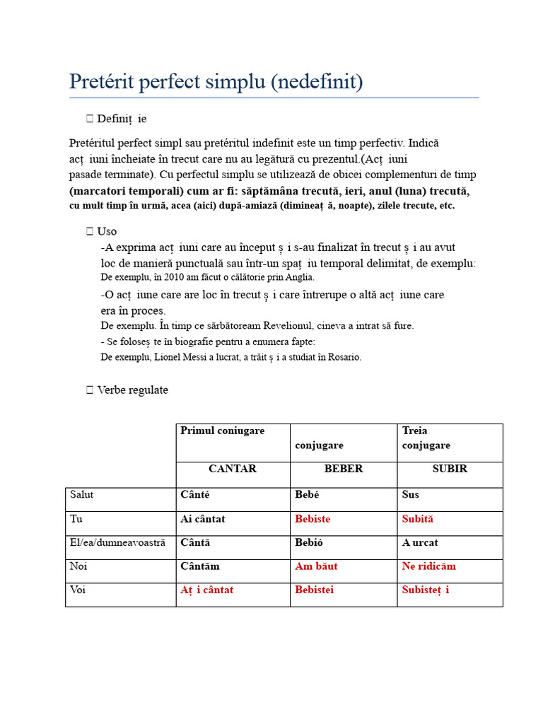 Perfectul Simplu | PDF