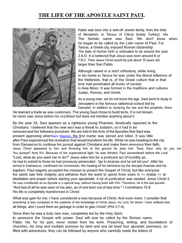The Transformation of Saint Paul | PDF | Paul The Apostle | Jesus