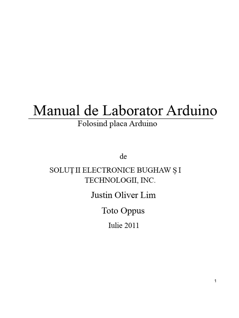 Manual de Laborator Arduino (Iulie 2011) | PDF