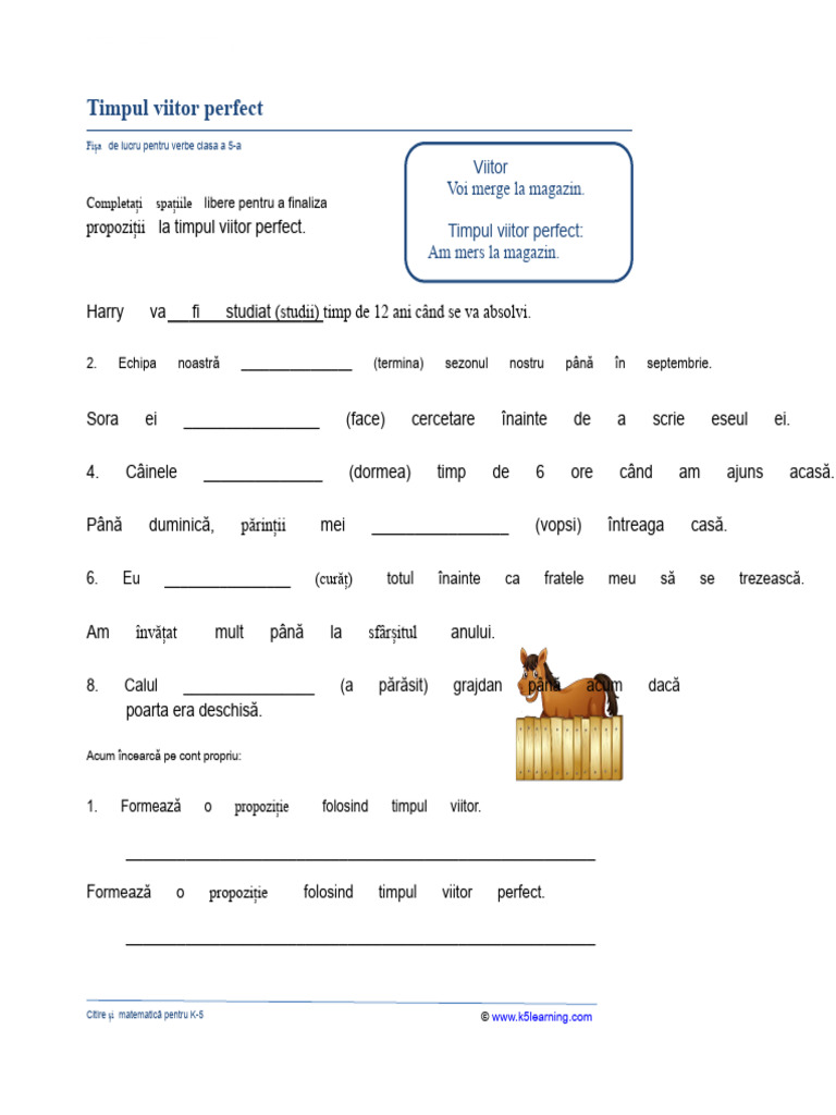 Timpul Perfect Compus Clasa A 5-A | PDF