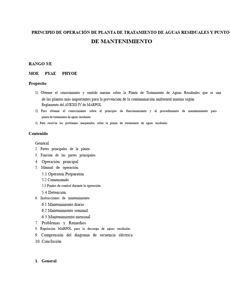 Operación Principal de La Planta de Tratamiento de Aguas Residuales y ...