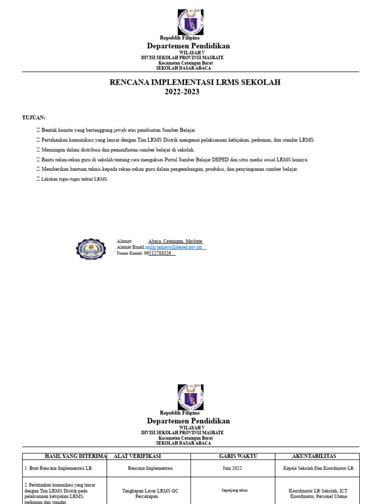 Rencana Implementasi LRMS | PDF