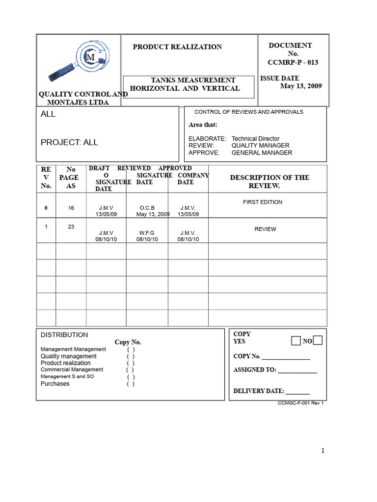 Tank Measurement Calibration Standards | PDF | Calibration | Volume