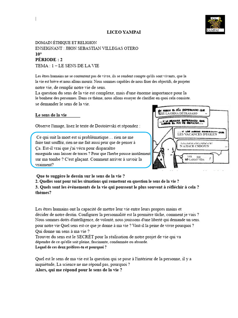 Le Sens de la Vie et l'Expérience Religieuse | PDF | Sens de la vie