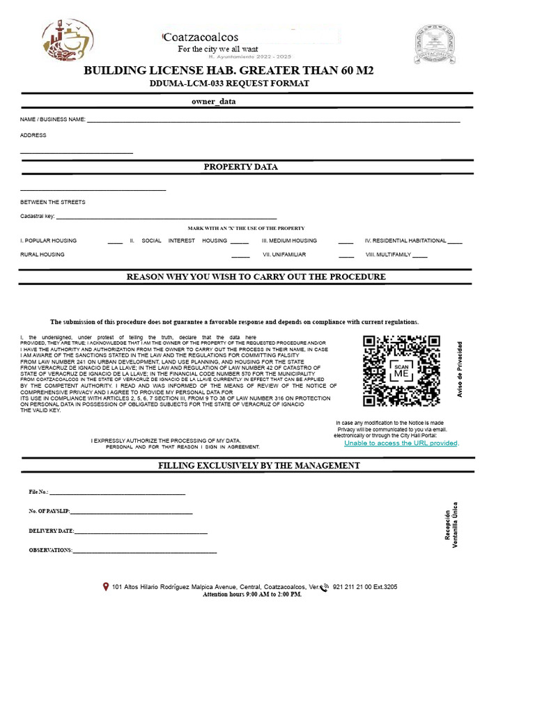 Format 033 - Major Construction License 60 m2 - Dduma - 033 | PDF ...