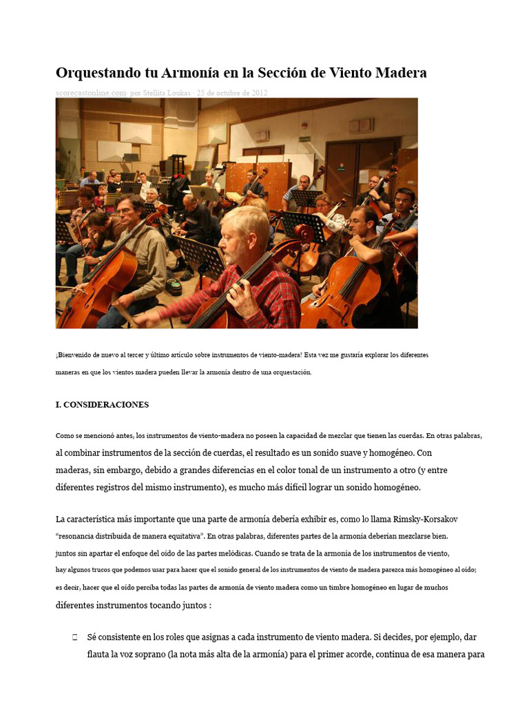 Orquestando Tu Armonía en La Sección de Maderas | PDF | Instrumentos ...