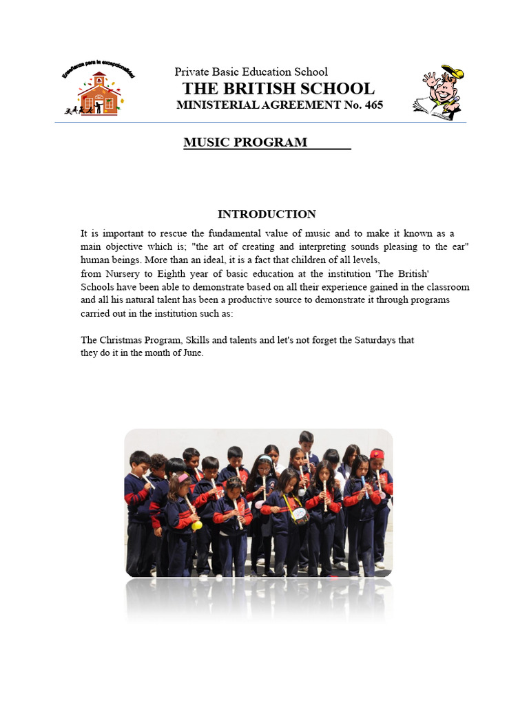 Music Education Program at The British School | PDF | Singing | Rhythm