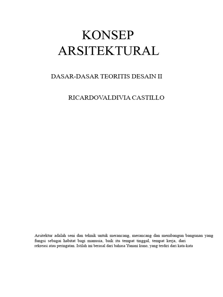 Konsep Arsitektur dan Desain Dasar | PDF
