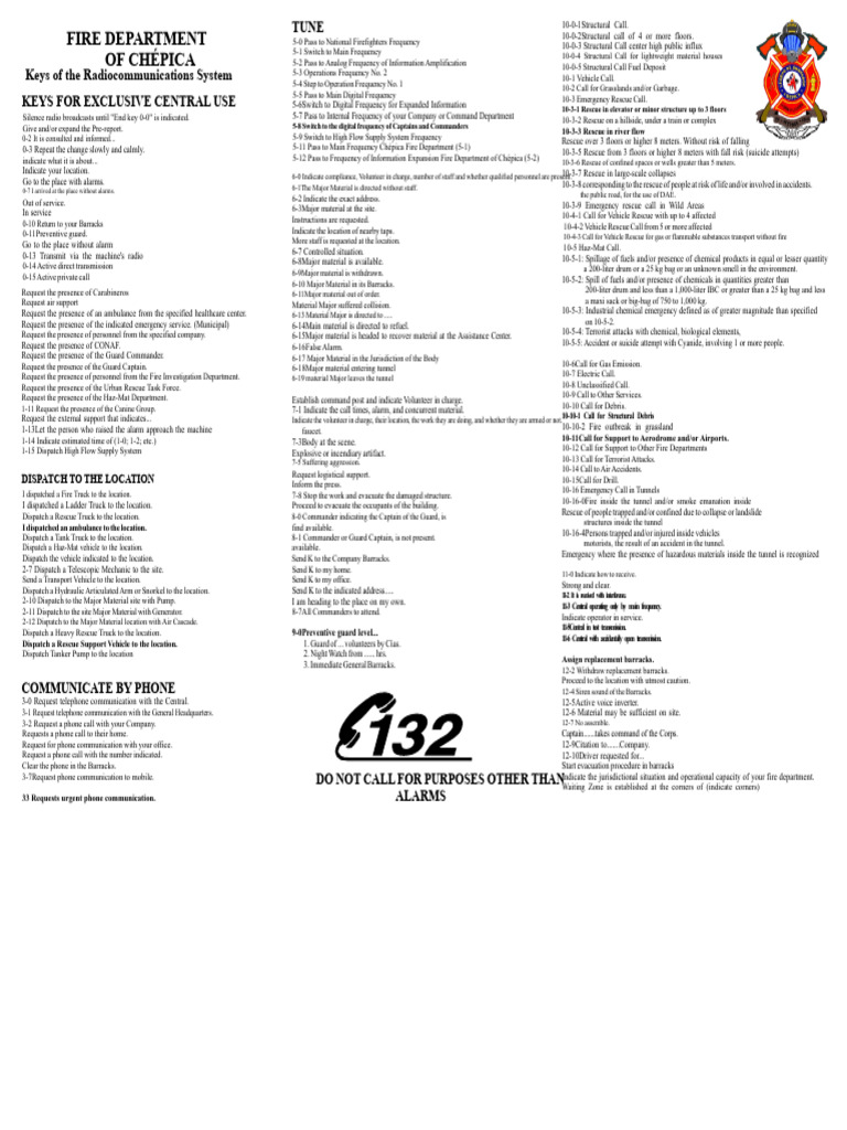 Emergency Call Protocols for Fire Services | PDF | Fire Engine | Truck