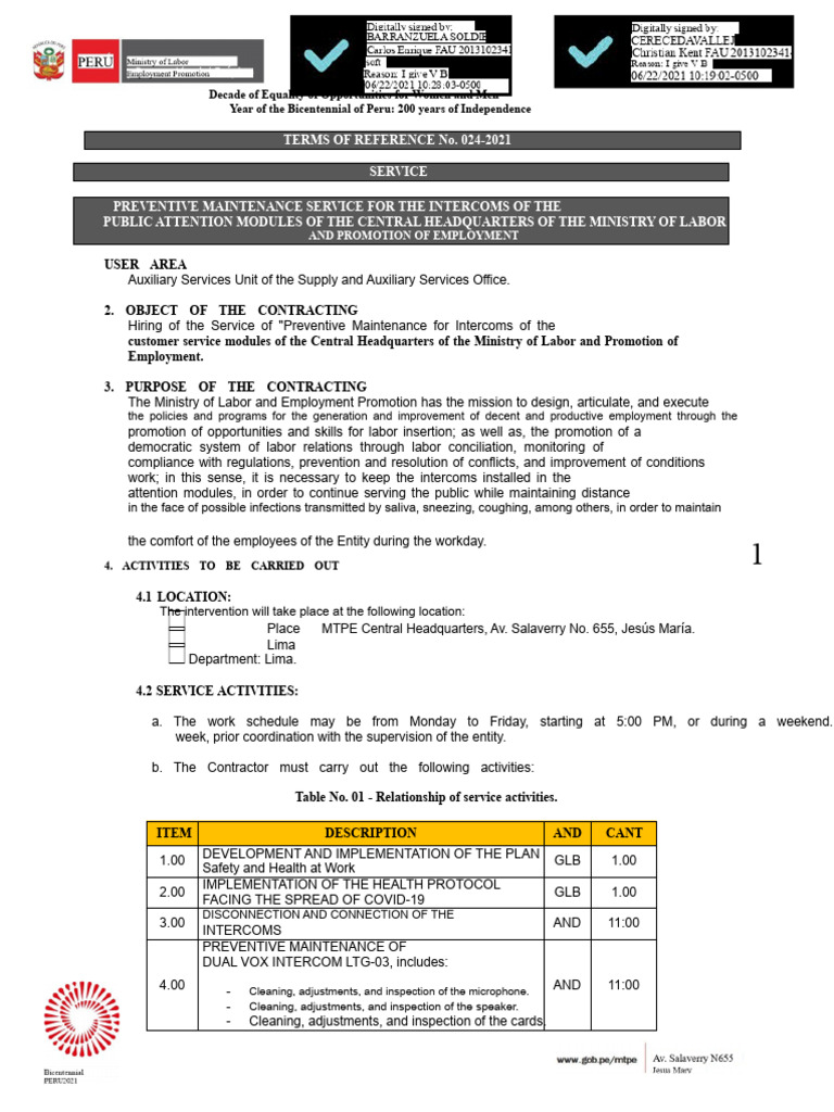 Preventive Maintenance for Intercoms | PDF | Employment | Personal ...