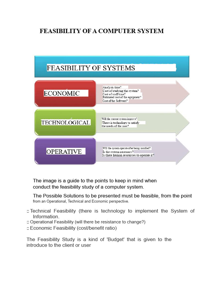 Feasibility of An Information System | PDF | Feasibility Study | Software