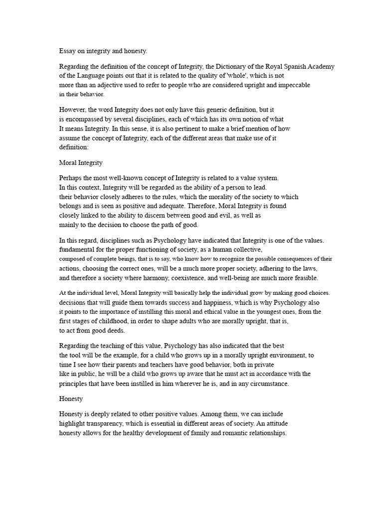 Understanding Integrity and Honesty | PDF | Integrity | Value (Ethics)