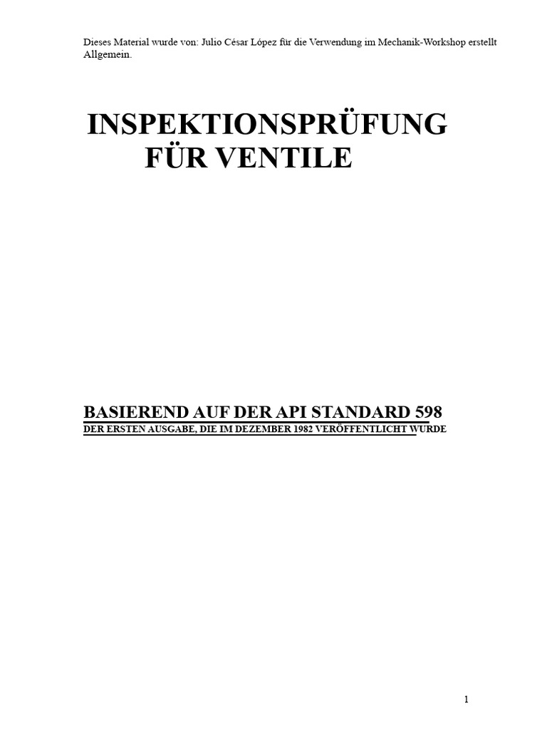 API 598 Übersetzt | PDF
