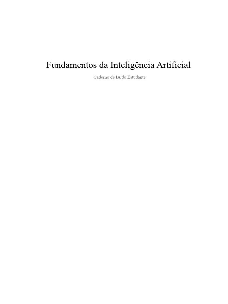Fundamentos da Inteligência Artificial | PDF | Inteligência artificial ...